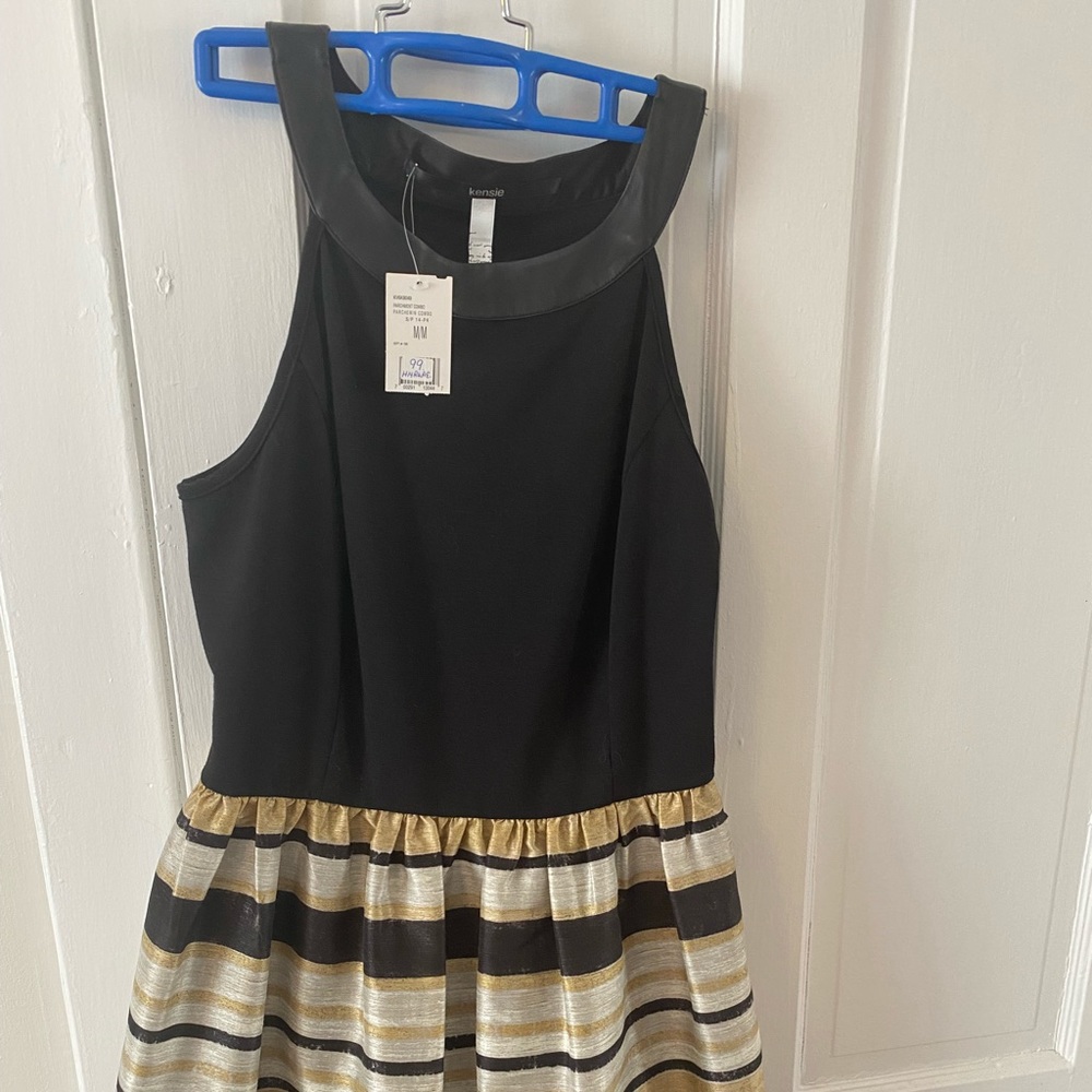 Black and gold dress.